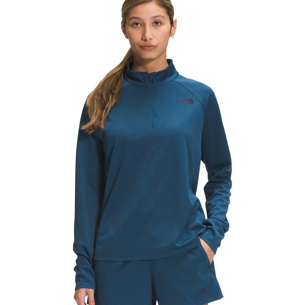 THE NORTH FACE Women's Wander 1/4 Zip Sweatshirt, Monterey Blue Heather, Small